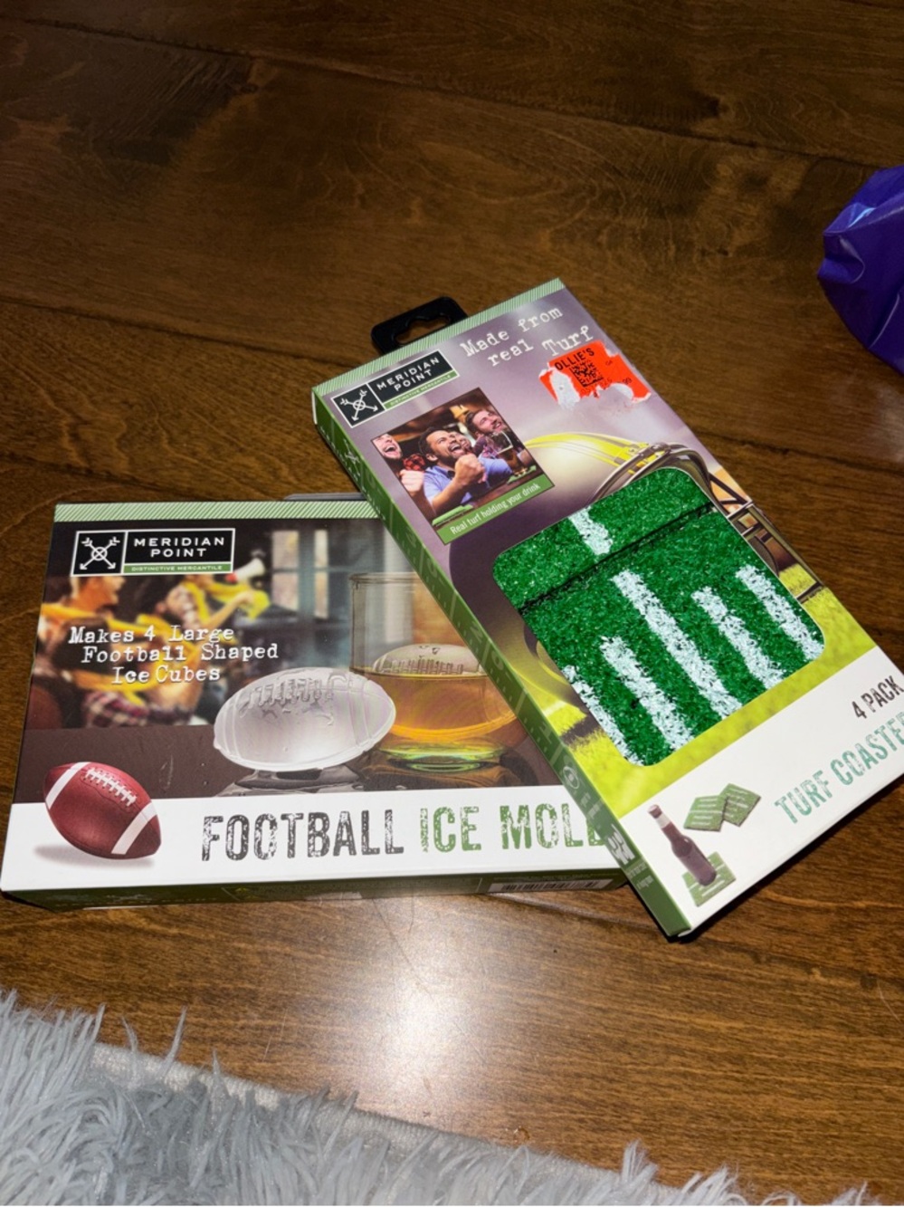 Football ice Mold & Green Football Turf Coasters - 4 Pack